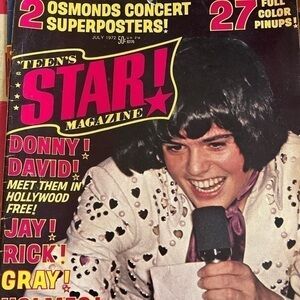 Teen’s Star magazine with Donny Osmond on cover  Osmond family on back July 1972